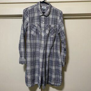 Old Navy long sleeve, partial button-down, plaid dress, size L